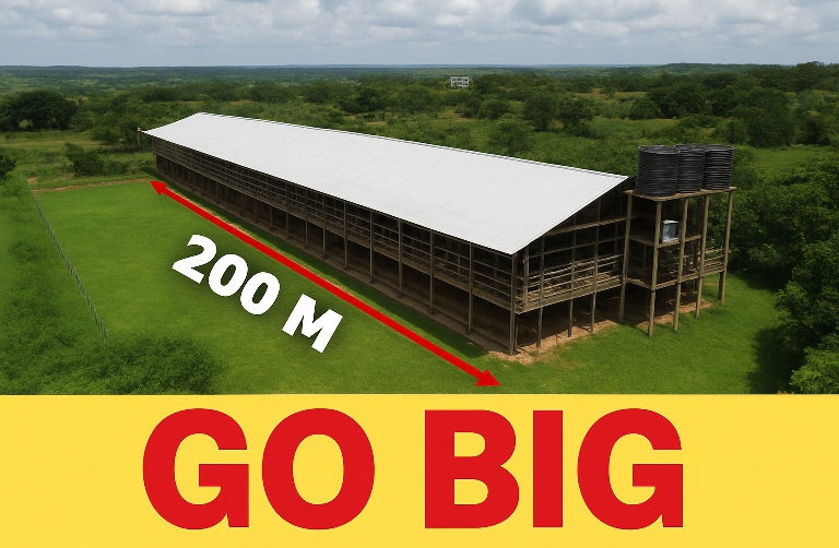 Big(200m long 2 floor chicken house)